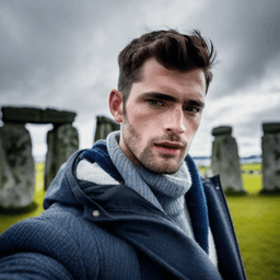 Selfie with Stonehenge profile picture for men